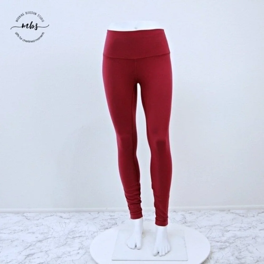 Lululemon‎ High Rise Full Length Fitted Stretch Leggings Red Women 6